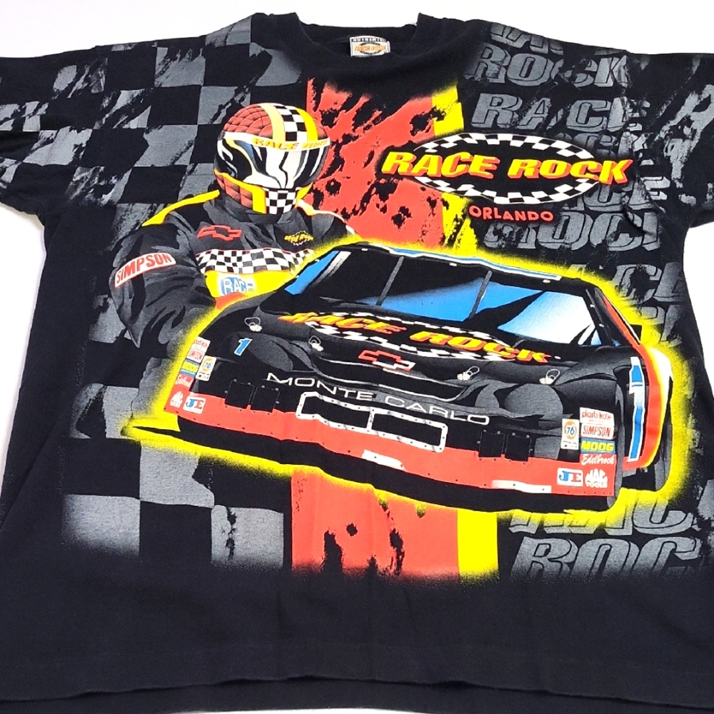 Vintage Race Rock Orlando Mens XL TShirt Full AOP Print